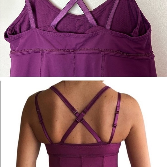 Lululemon Warrior 1 Dual Strap Layered
Yoga Workout tank top size 4 in dewberry - Picture 8 of 8